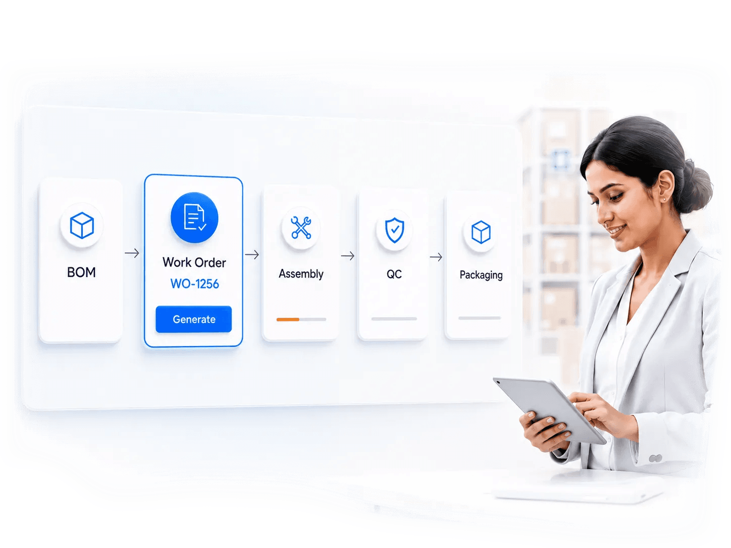 DGlide manufacturing process management dashboard