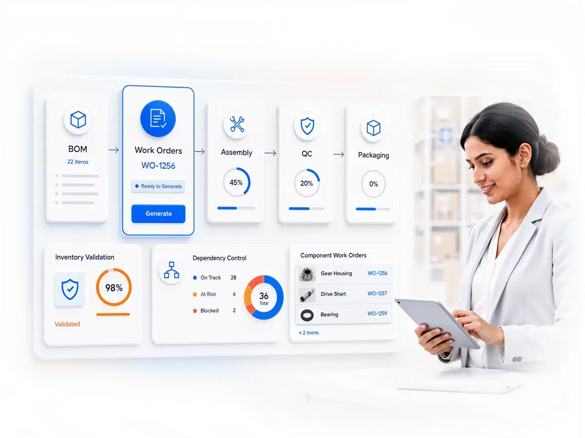 DGlide manufacturing process management dashboard