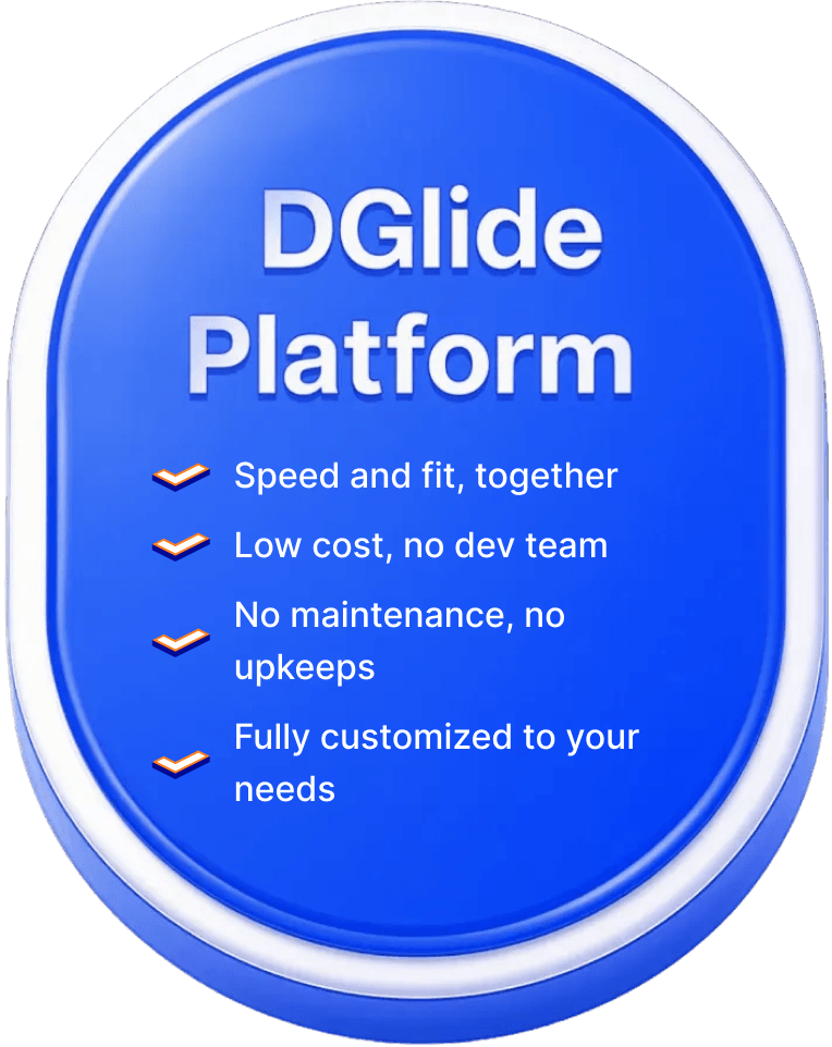 DGlide Platform — speed and fit together, low cost, no maintenance, fully customized